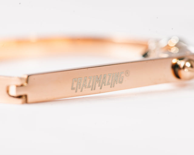 Crazimazing D Bracelet in Rose Gold Plated Stainless Steel