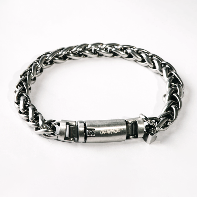 Crazimazing Heart Tag Brushed Steel Bracelet