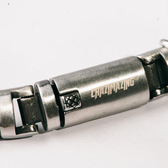 Crazimazing Heart Tag Brushed Steel Bracelet