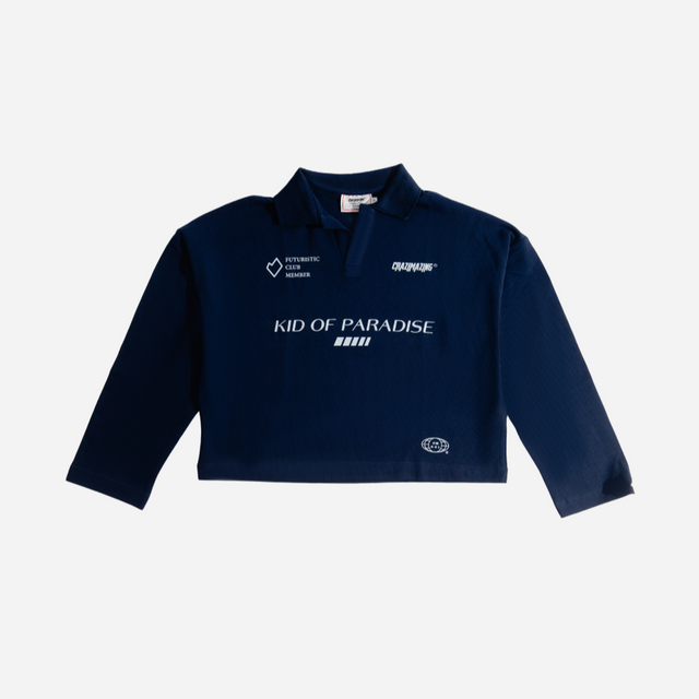 Crop Space Long Sleeve T-Shirt l NAVY BLUE