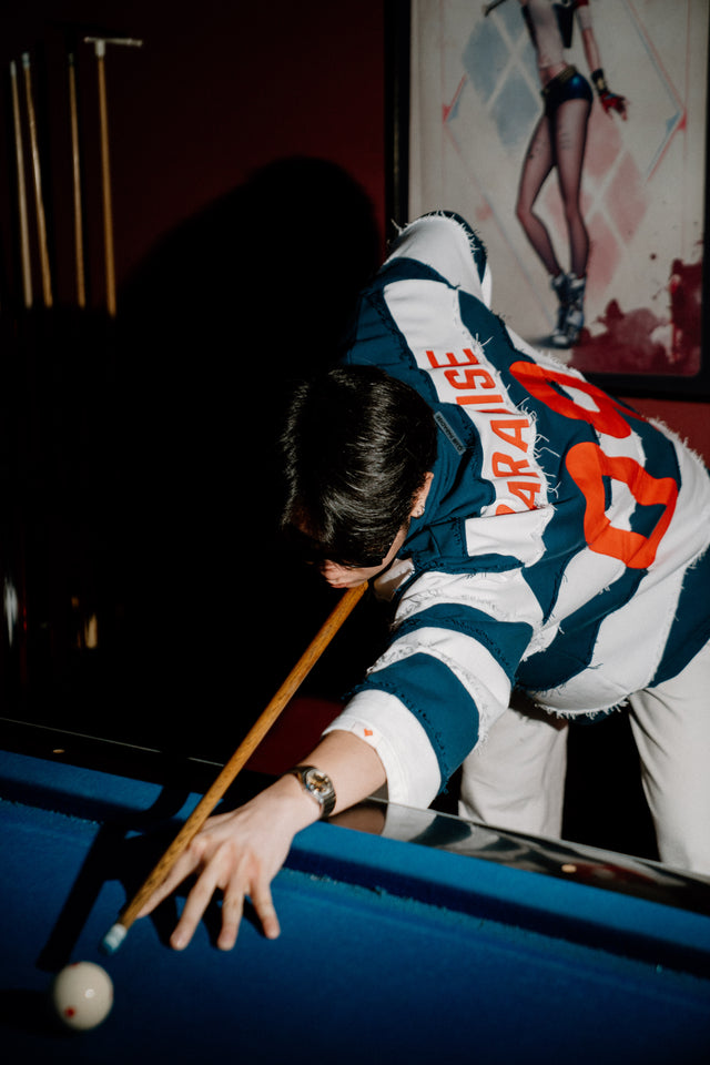 CZ POLO long sleeve | WHITE BLUE