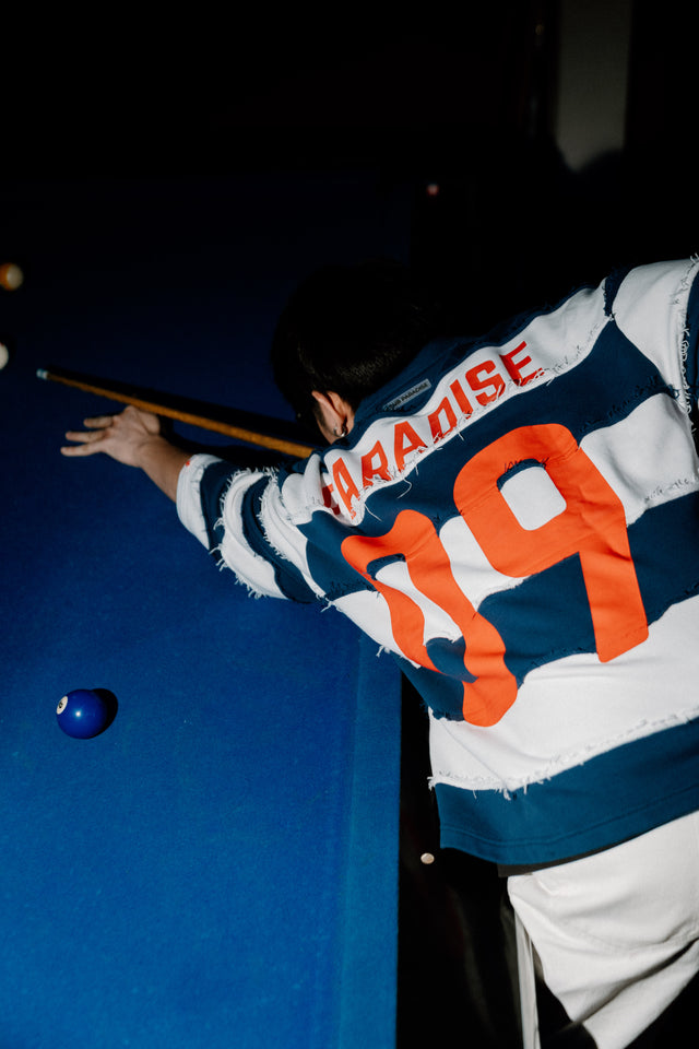 CZ POLO long sleeve | WHITE BLUE