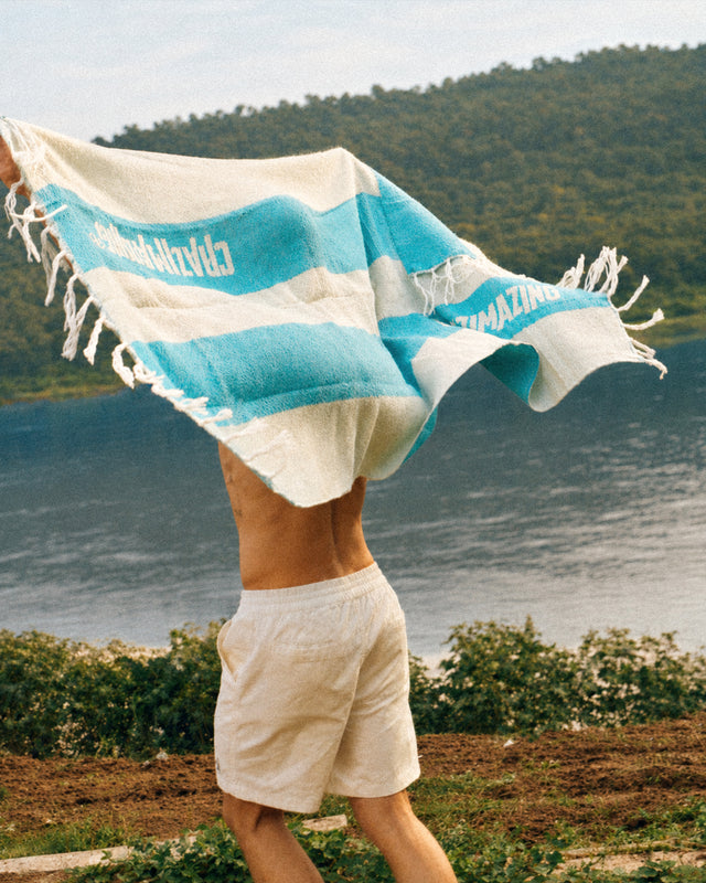 Crazimazing Blue Beach Towel