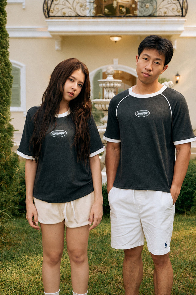 Crazimazing Contrast Raglan Tee |Charcoal