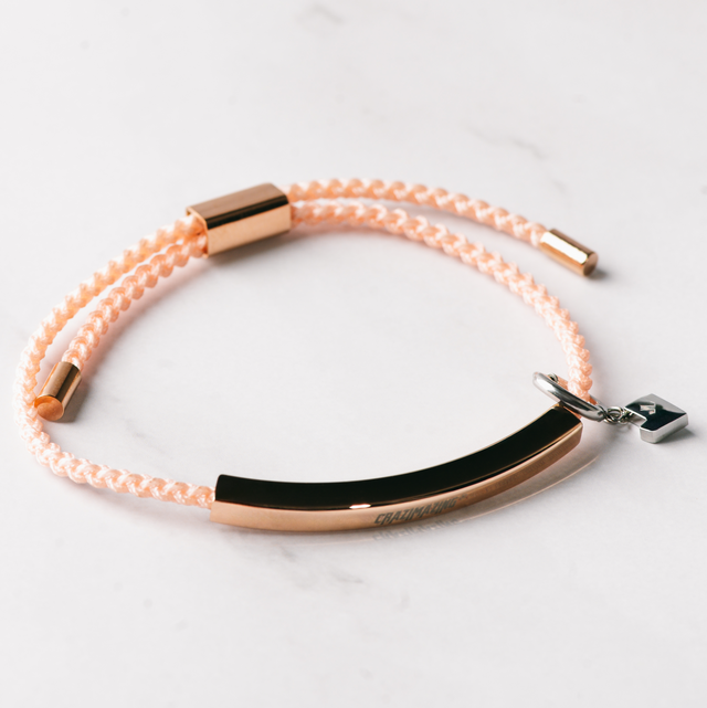 Heart Tag String Bracelet in Champagne
