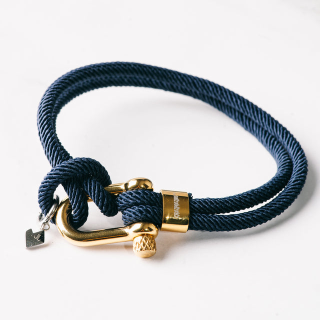 Sailor Bracelet Gold Plated Buckle in Navy