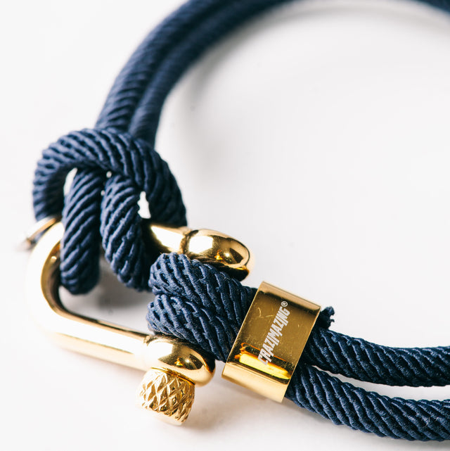 Sailor Bracelet Gold Plated Buckle in Navy