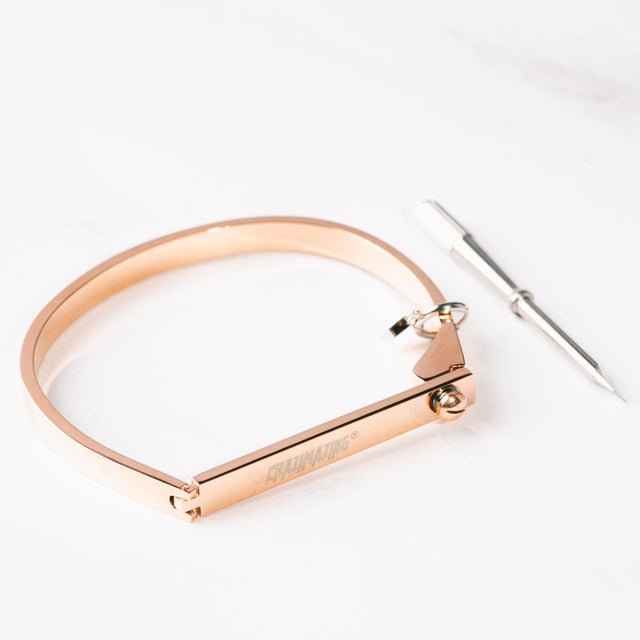 Crazimazing D Bracelet in Rose Gold Plated Stainless Steel