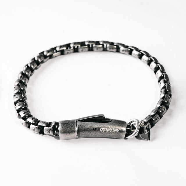 Heart Tag Forge Link Bracelet in Stainless Steel