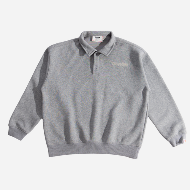 CZ SMART CASUAL POLO SWEATER | GREY