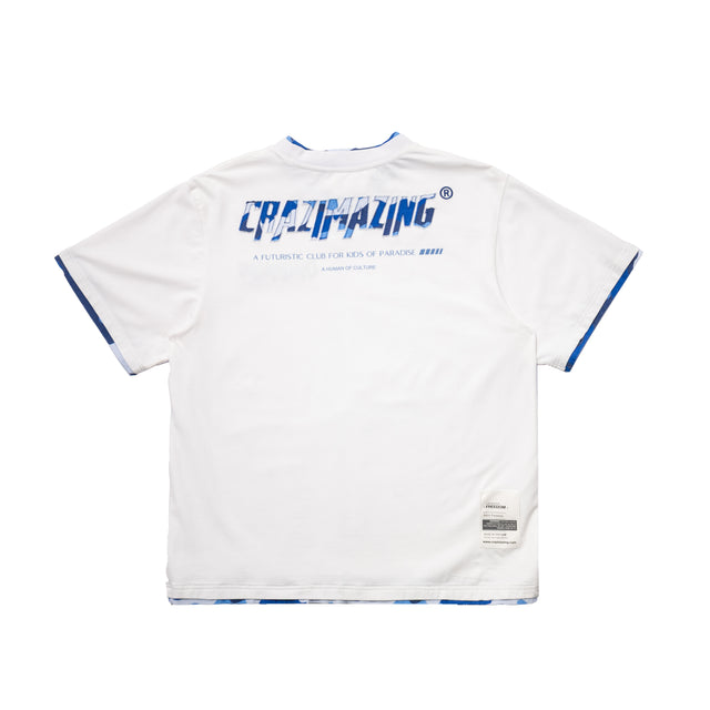 Camo Tee | White-Blue