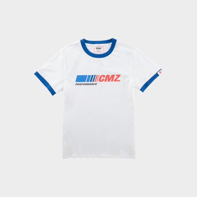 MCZ Classic Racing BLUE ACCENT TEE | WHITE