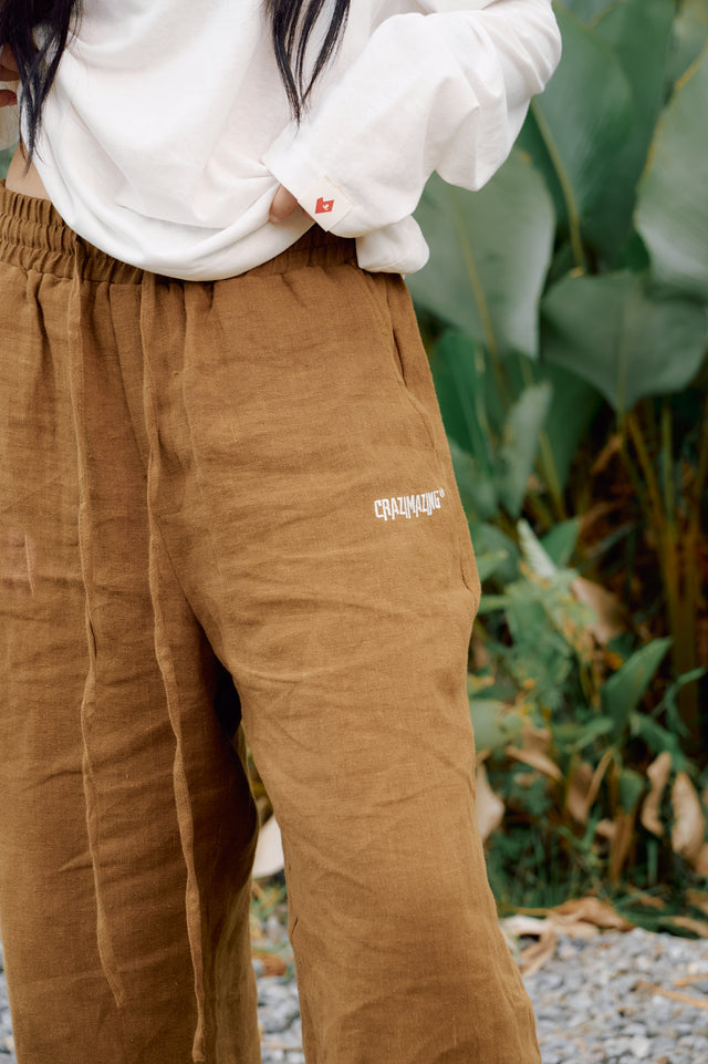 Crazimazing Caramel Linen Pants