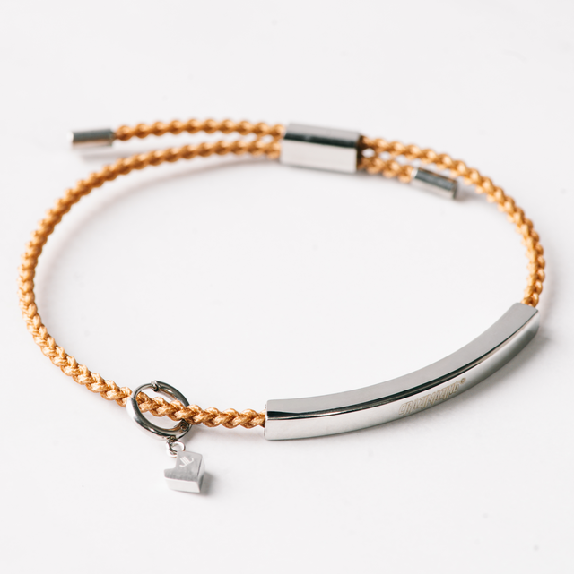 Heart Tag String Bracelet in Walnut