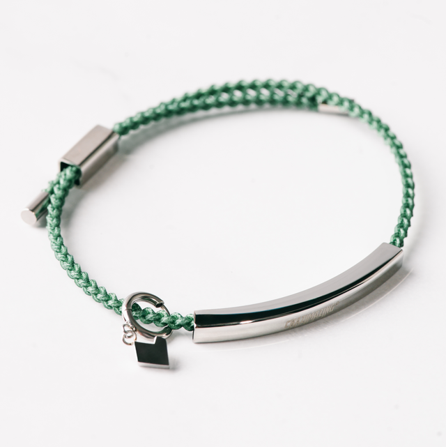 Heart Tag String Bracelet in Forest