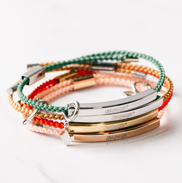 Heart Tag String Bracelet in Champagne